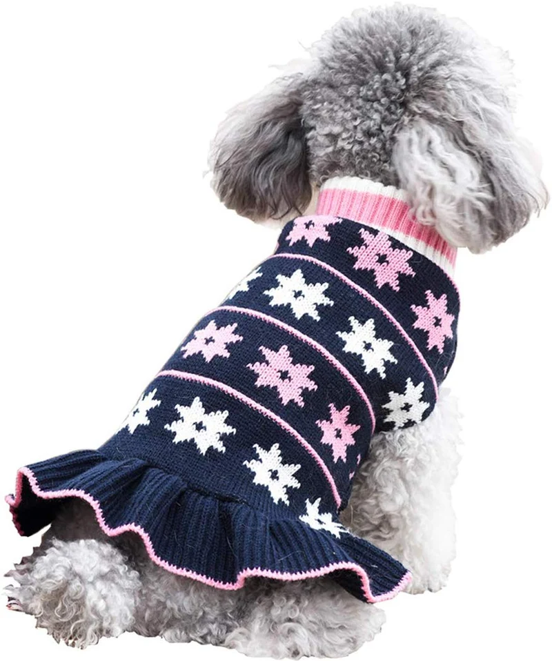 Kyeese - Suéter de cuello alto para perro, con agujero para la correa, ideal para otoño e invierno