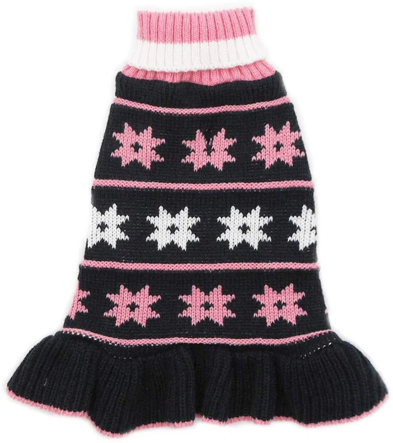Kyeese - Suéter de cuello alto para perro, con agujero para la correa, ideal para otoño e invierno