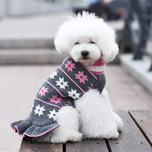 Kyeese - Suéter de cuello alto para perro, con agujero para la correa, ideal para otoño e invierno