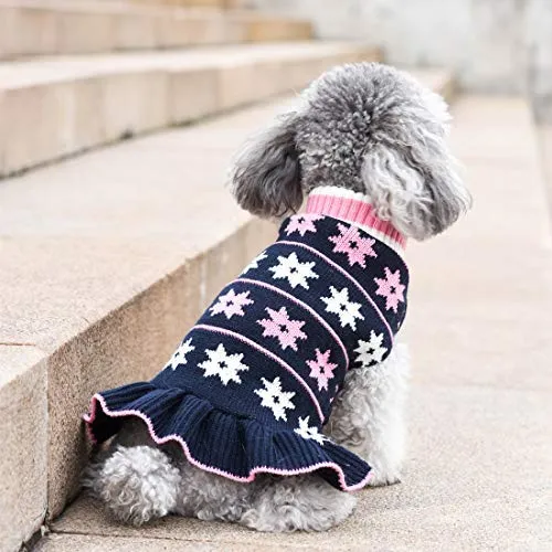 Kyeese - Suéter de cuello alto para perro, con agujero para la correa, ideal para otoño e invierno