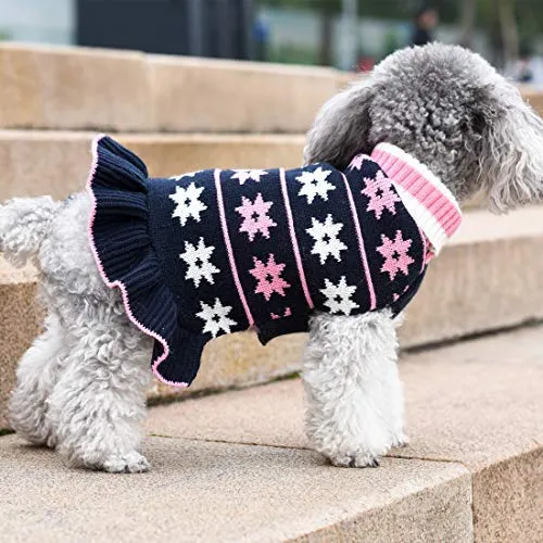 Kyeese - Suéter de cuello alto para perro, con agujero para la correa, ideal para otoño e invierno