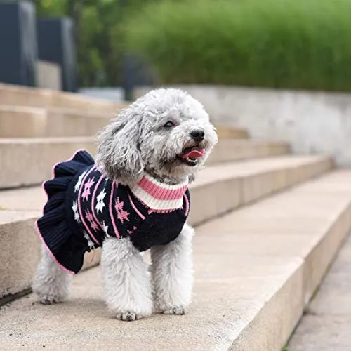 Kyeese - Suéter de cuello alto para perro, con agujero para la correa, ideal para otoño e invierno
