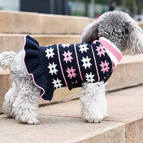Kyeese - Suéter de cuello alto para perro, con agujero para la correa, ideal para otoño e invierno