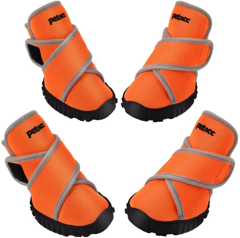 Petacc - Botas de perro impermeables para perros grandes, botas de mascotas, zapatos al aire libre con velcro reflectante ajustable, suela antideslizante, 4 unidades