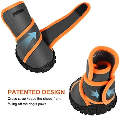 Petacc - Botas de perro impermeables para perros grandes, botas de mascotas, zapatos al aire libre con velcro reflectante ajustable, suela antideslizante, 4 unidades