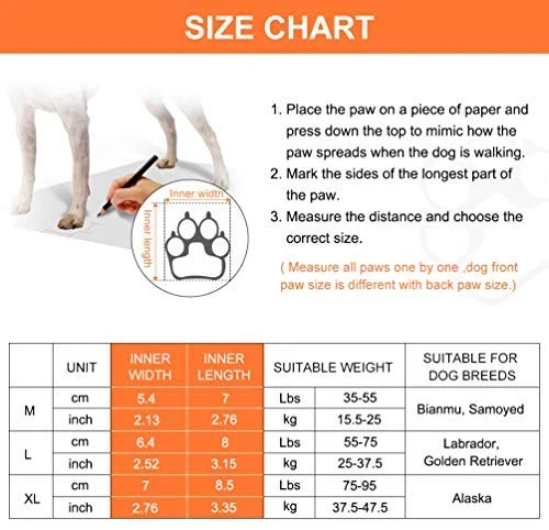 Petacc - Botas de perro impermeables para perros grandes, botas de mascotas, zapatos al aire libre con velcro reflectante ajustable, suela antideslizante, 4 unidades
