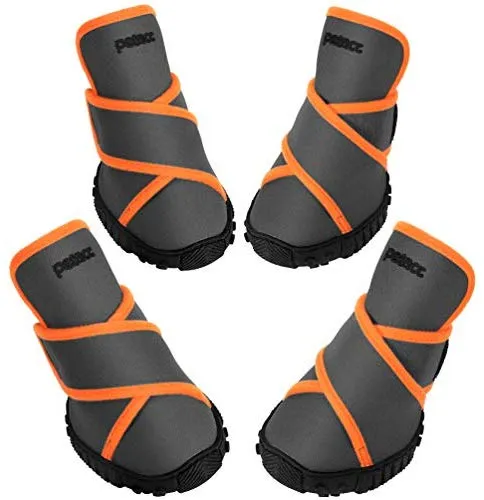 Petacc - Botas de perro impermeables para perros grandes, botas de mascotas, zapatos al aire libre con velcro reflectante ajustable, suela antideslizante, 4 unidades