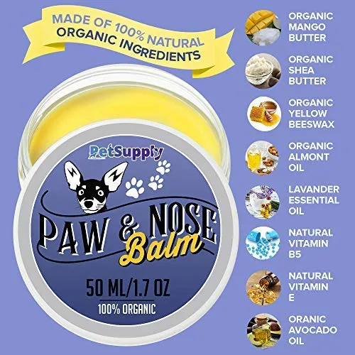 PetSupply - Bálsamo para patas de perro, protección natural para patas de perro y chupete para patas secas y agrietadas