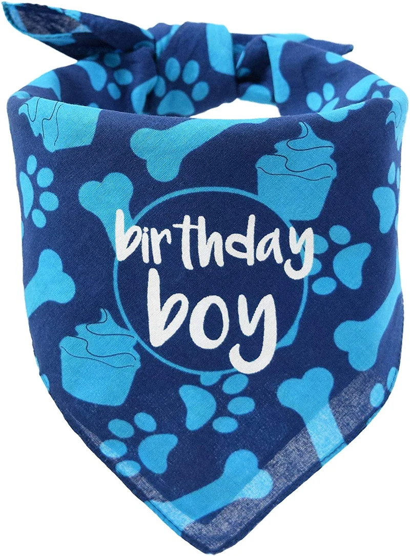 Bandana de cumpleaños para perro, diseño de niño