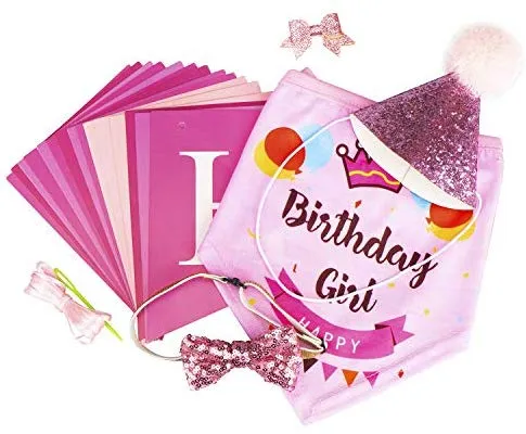 GAGILAND - Juego de bandana de cumpleaños para perro, diseño de pajarita