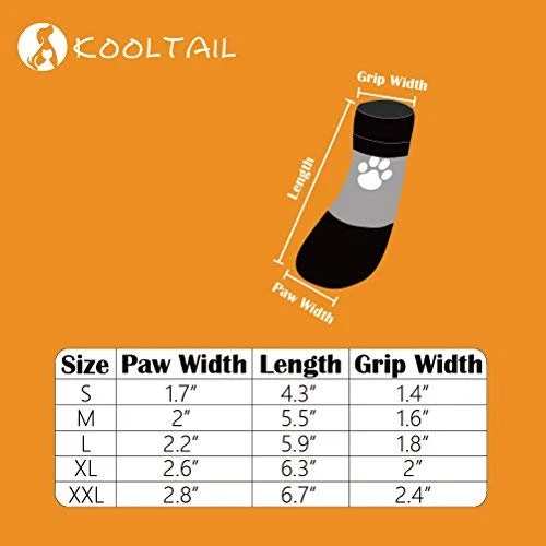 KOOLTAIL Dog Socks Anti Slip with Straps Traction Control Waterproof Paw Protector