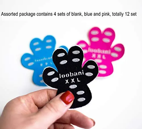 LOOBANI PadGrips- Almohadillas protectoras para perro, para evitar que los perros se resbalen en suelos duros, ayuda para tu perro mayor, 12 juegos para 4 patas