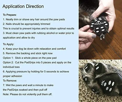 LOOBANI PadGrips- Almohadillas protectoras para perro, para evitar que los perros se resbalen en suelos duros, ayuda para tu perro mayor, 12 juegos para 4 patas