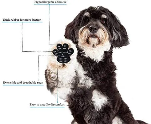 LOOBANI PadGrips- Almohadillas protectoras para perro, para evitar que los perros se resbalen en suelos duros, ayuda para tu perro mayor, 12 juegos para 4 patas