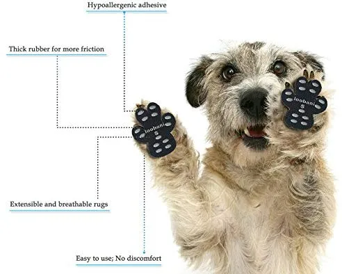 LOOBANI PadGrips- Almohadillas protectoras para perro, para evitar que los perros se resbalen en suelos duros, ayuda para tu perro mayor, 12 juegos para 4 patas