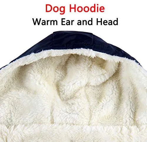 vecomfy - Sudadera con capucha para perro con forro polar y algodón extra cálido en invierno, chaqueta para perro pequeña con capucha