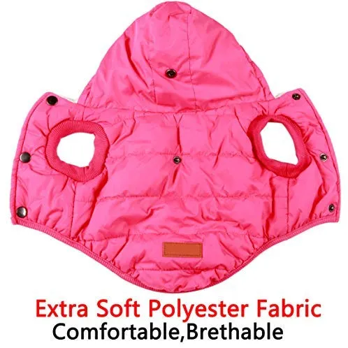 vecomfy - Sudadera con capucha para perro con forro polar y algodón extra cálido en invierno, chaqueta para perro pequeña con capucha