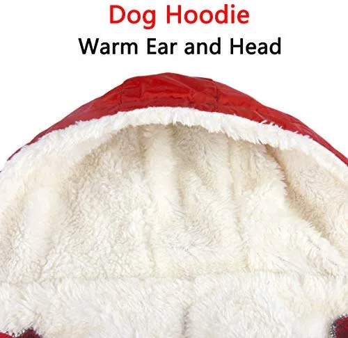 vecomfy - Sudadera con capucha para perro con forro polar y algodón extra cálido en invierno, chaqueta para perro pequeña con capucha