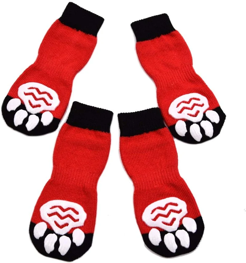 Calcetines antideslizantes para perros de Expawlorer, control de tracción para uso interior, protección de patas