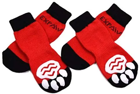 Calcetines antideslizantes para perros de Expawlorer, control de tracción para uso interior, protección de patas