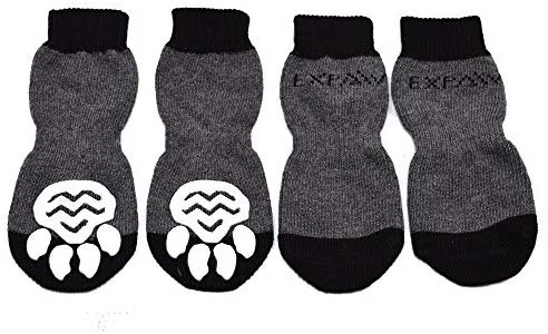 Calcetines antideslizantes para perros de Expawlorer, control de tracción para uso interior, protección de patas