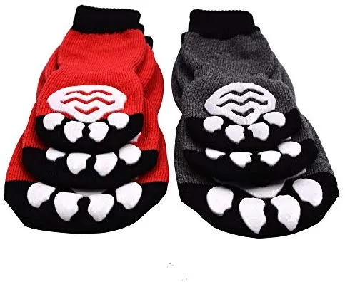 Calcetines antideslizantes para perros de Expawlorer, control de tracción para uso interior, protección de patas