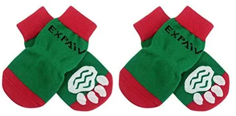 Calcetines antideslizantes para perros de Expawlorer, control de tracción para uso interior, protección de patas