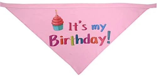 PUPTECK Dog Birthday Bandana Scarfs with Cute Doggie Birthday Party Hat