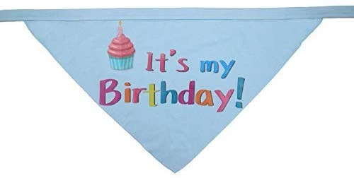 PUPTECK Dog Birthday Bandana Scarfs with Cute Doggie Birthday Party Hat