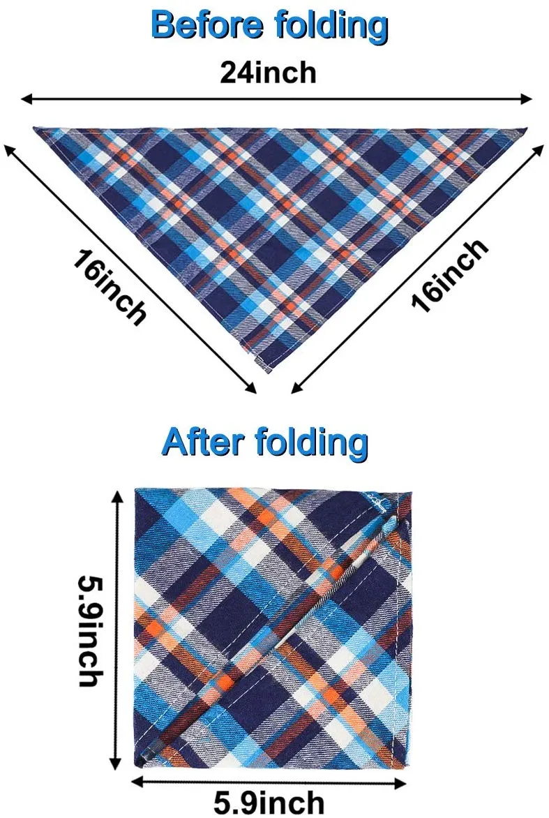 VIPITH Paquete de 8 pañuelos triangulares para perro, reversibles, a cuadros, para pintura, bufanda, lavable y ajustable, juego de pañuelos para perros, gatos, mascotas