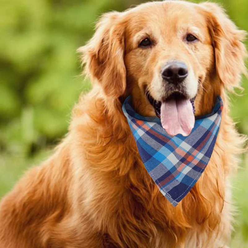 VIPITH Paquete de 8 pañuelos triangulares para perro, reversibles, a cuadros, para pintura, bufanda, lavable y ajustable, juego de pañuelos para perros, gatos, mascotas