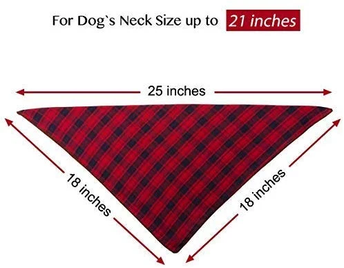 TRAVEL BUS Dog Bandana- 5pcs Washable Dog Bandanas Square Plaid Printing Dog Kerchief Set Scarf Accessories for Small to Large Dogs Cats Pets Reversible