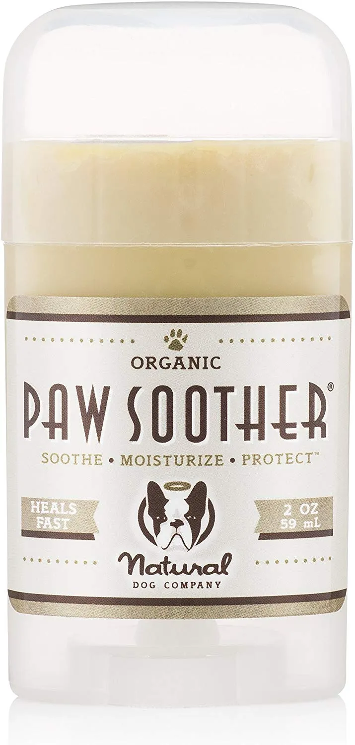 Natural Dog Company – Paw Soother | cura almohadillas secas, agrietadas, irritadas e irritadas, ingredientes orgánicos, totalmente naturales, fáciles de aplicar