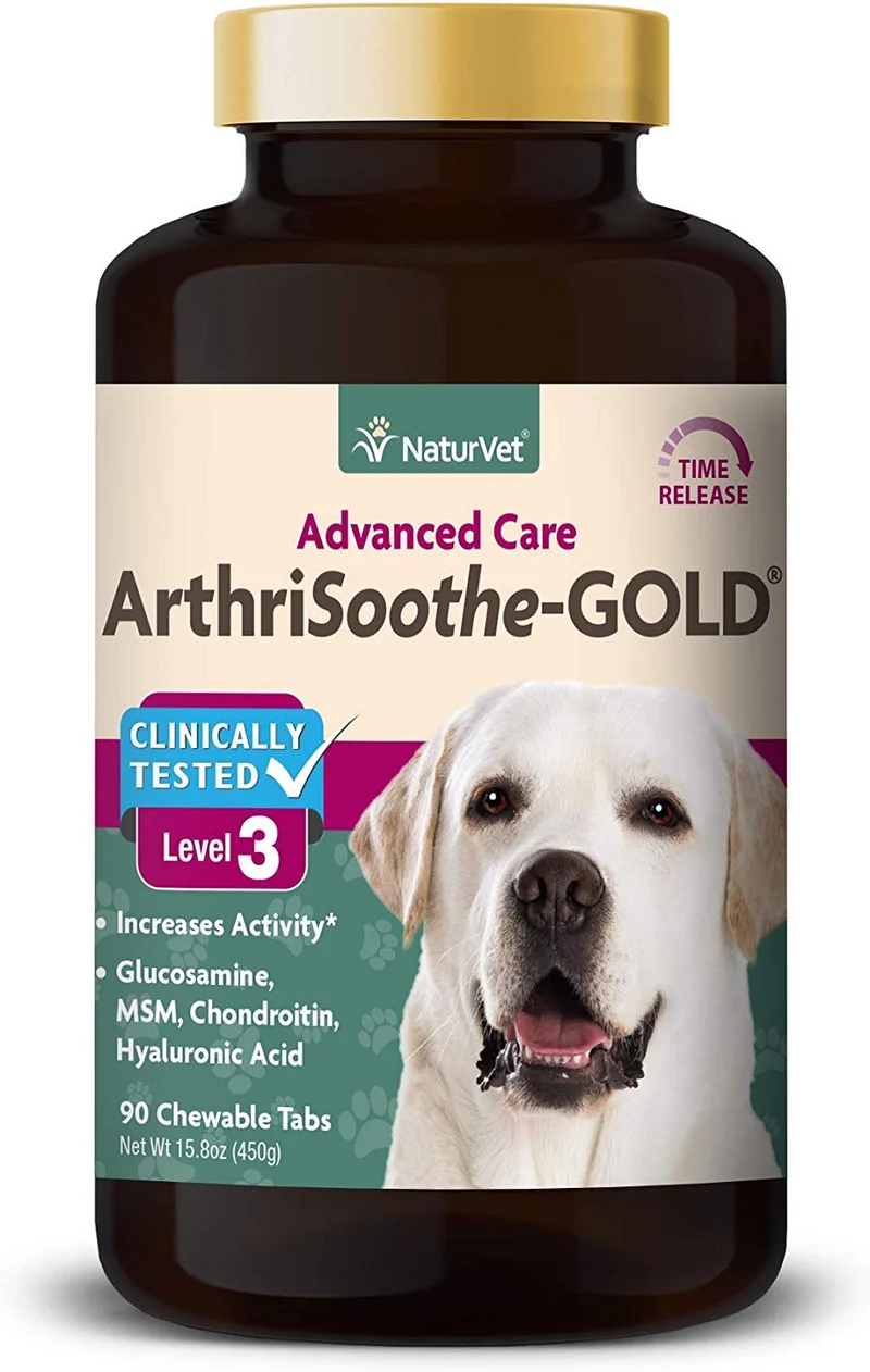 naturvet clínicamente probado arthrisoothe-gold Cuidado de Articulaciones Nivel 3 Advanced para perros y gatos, Chewable Pastillas, fabricado en EE. UU.