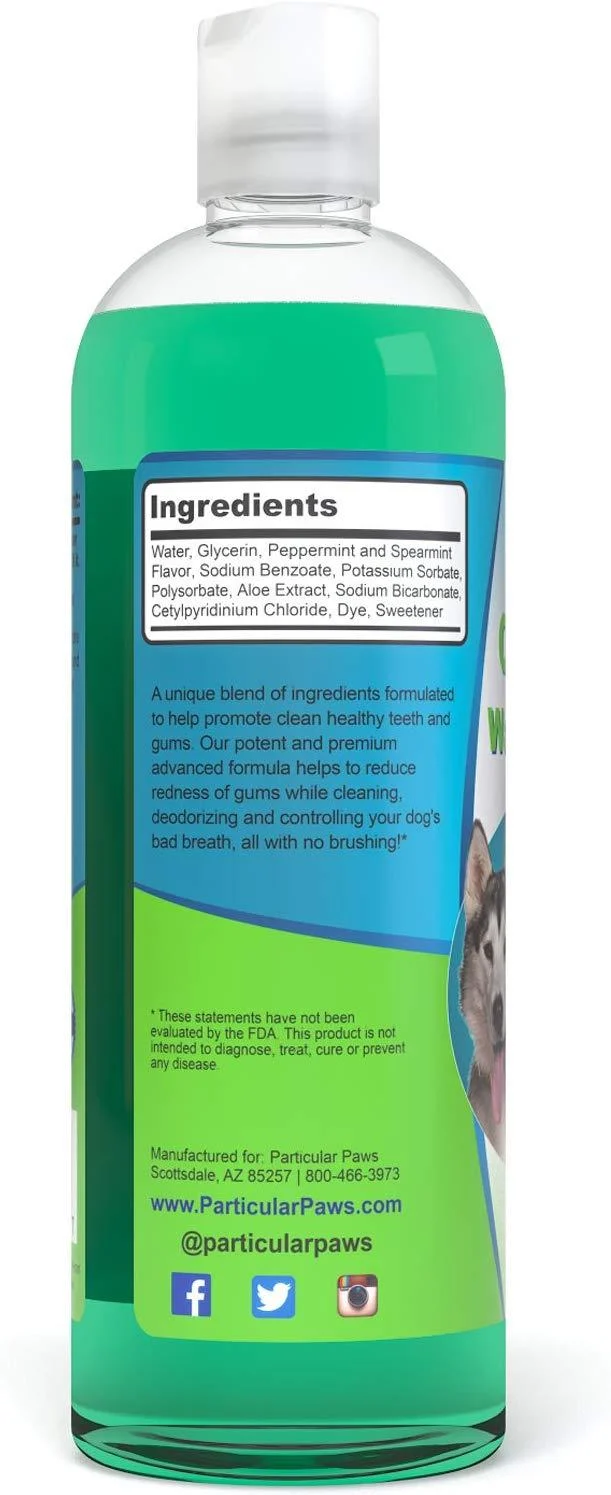 Aditivo para el agua de gatos y perros para aliento fresco, para limpiar los dientes, encías sanas y cuidado oral, 16 onzas
