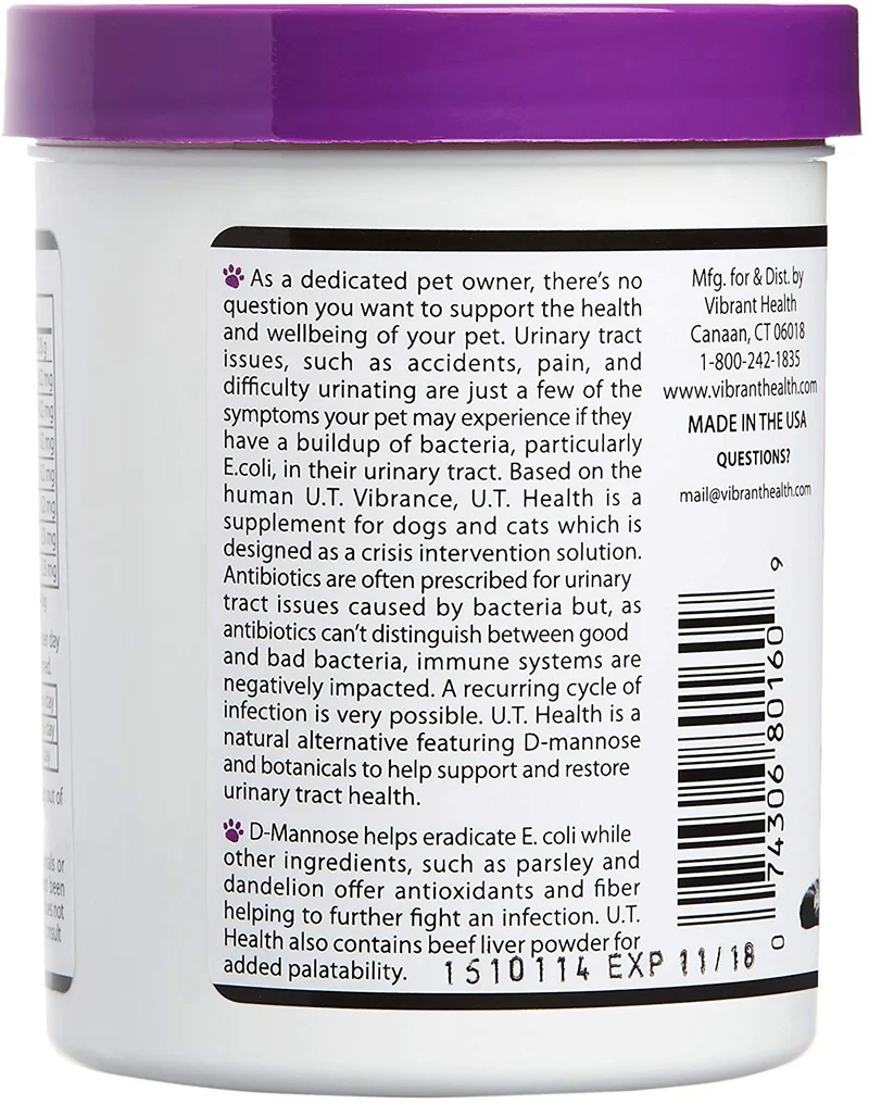 Vibrante Companions – U.T. Salud, una solución natural para problemas en perros & gatos urinarias, 2,02 oz