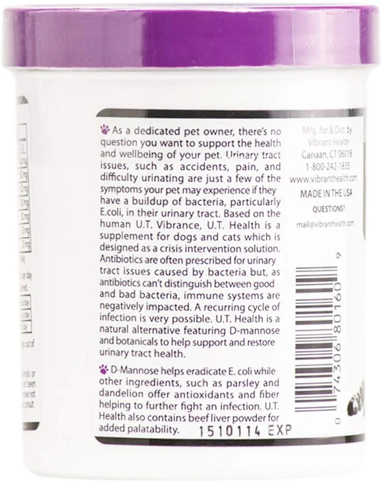Vibrante Companions – U.T. Salud, una solución natural para problemas en perros & gatos urinarias, 2,02 oz