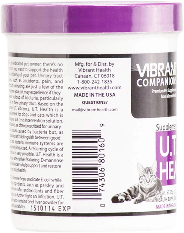 Vibrante Companions – U.T. Salud, una solución natural para problemas en perros & gatos urinarias, 2,02 oz