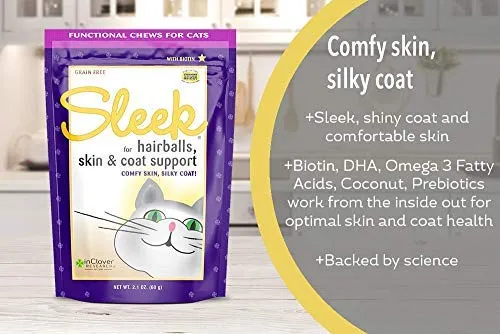 En Clover, elegante, hairballs Skin & Coat Apoyo Cat Treats Chews