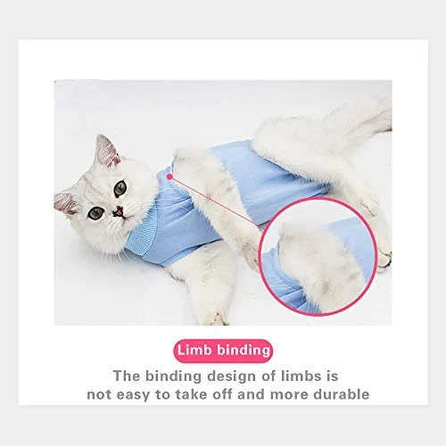 Knhunupl - Traje de recuperación profesional para heridas abdominales o enfermedades de la piel, después del uso quirúrgico, pijama traje, E-collar alternativa para gatos y perros