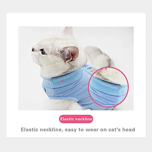 Knhunupl - Traje de recuperación profesional para heridas abdominales o enfermedades de la piel, después del uso quirúrgico, pijama traje, E-collar alternativa para gatos y perros