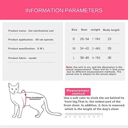 Knhunupl - Traje de recuperación profesional para heridas abdominales o enfermedades de la piel, después del uso quirúrgico, pijama traje, E-collar alternativa para gatos y perros