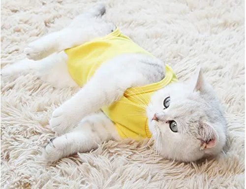 Knhunupl - Traje de recuperación profesional para heridas abdominales o enfermedades de la piel, después del uso quirúrgico, pijama traje, E-collar alternativa para gatos y perros