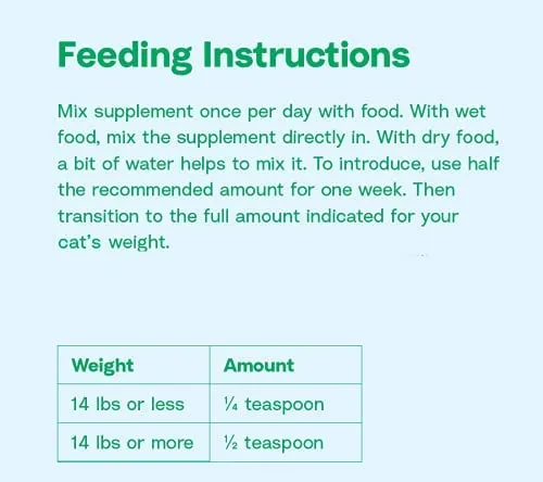 Because Animals Superfood & Probiotic Supplement for Cats (4.4oz) – Ingredientes naturales de grado humano – con vitaminas, minerales, antioxidantes y más para una mejor digestión, abrigo y salud general
