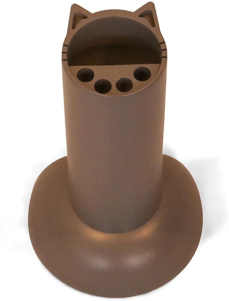 Feline Ruff Cat Teaser - Soporte para pared La solución de almacenamiento de juguetes para gatos para organizar juguetes de varita para gatos. Pendiente de patente. (Gris)