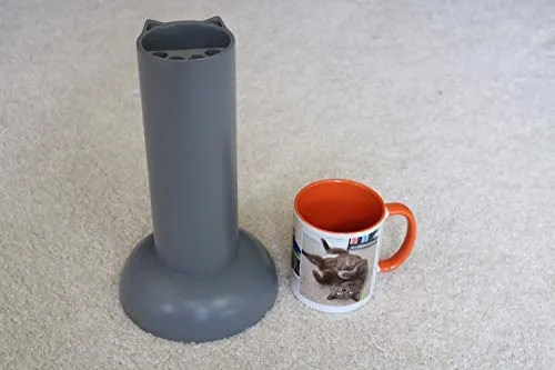 Feline Ruff Cat Teaser - Soporte para pared La solución de almacenamiento de juguetes para gatos para organizar juguetes de varita para gatos. Pendiente de patente. (Gris)