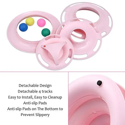 Pika - Juguetes interactivos de 4 niveles para gatos con 7 coloridas bolas de destello para gatitos y gatitos