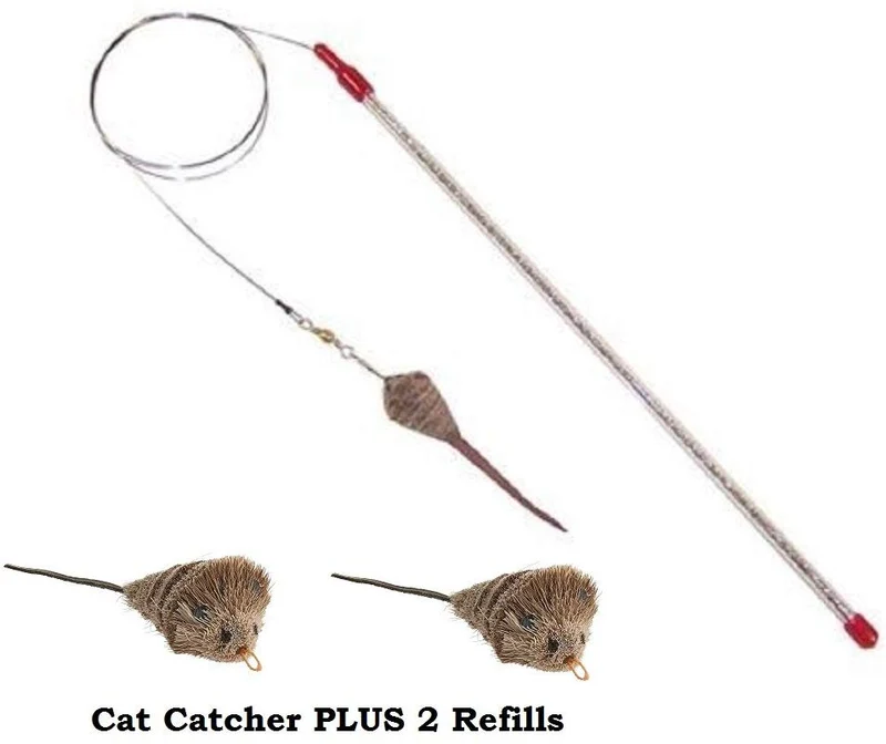 GO Cat Cat Catcher Teaser Varita Plus 2 extra Cat Catcher Mouse accesorios de la eléctrica de Da Pájaro – Value Pack