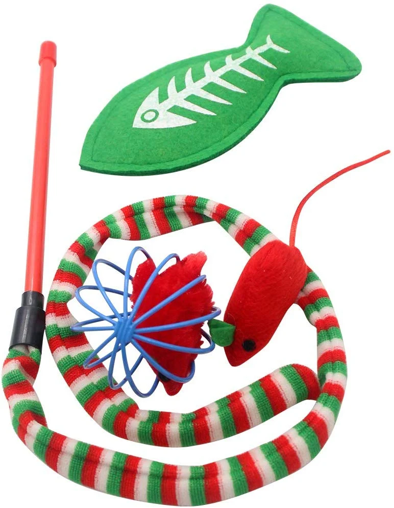 SCIROKKO Juego de juguetes para gatos y cachorros (9 piezas) – Incluye juguete para jinger, pelota de hielo, pez de gato, pelota de plumas, pelota de mylar crinkle, varita para gatos y más bonitos juguetes para gatos