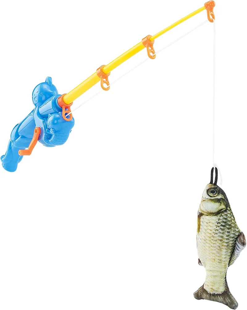 CAT caña de pescar. Juguete interactivo para gatos y gatitos, perfecto para gatos o pescadores, regalo divertido y feliz, diseño de gato